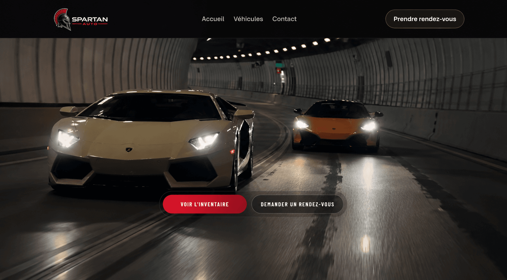 Page d’accueil du site d’Auto Spartan