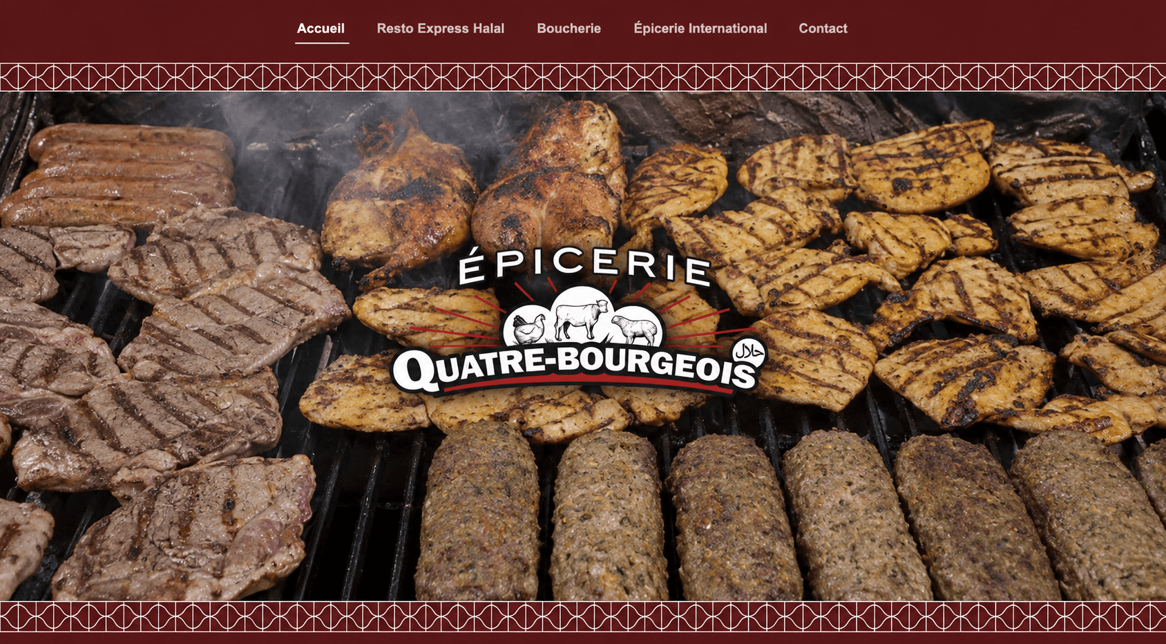 Page d’accueil du site d’Épicerie Quatre-Bourgeois